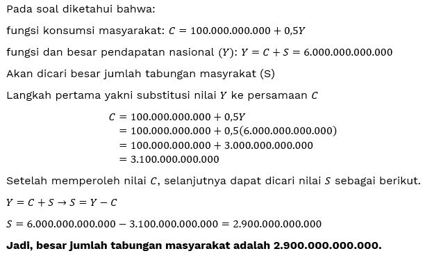 Detail Contoh Soal Fungsi Konsumsi Nomer 20