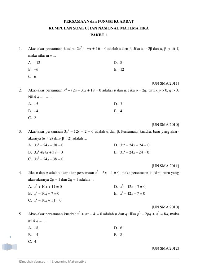 Detail Contoh Soal Fungsi Sma Nomer 40