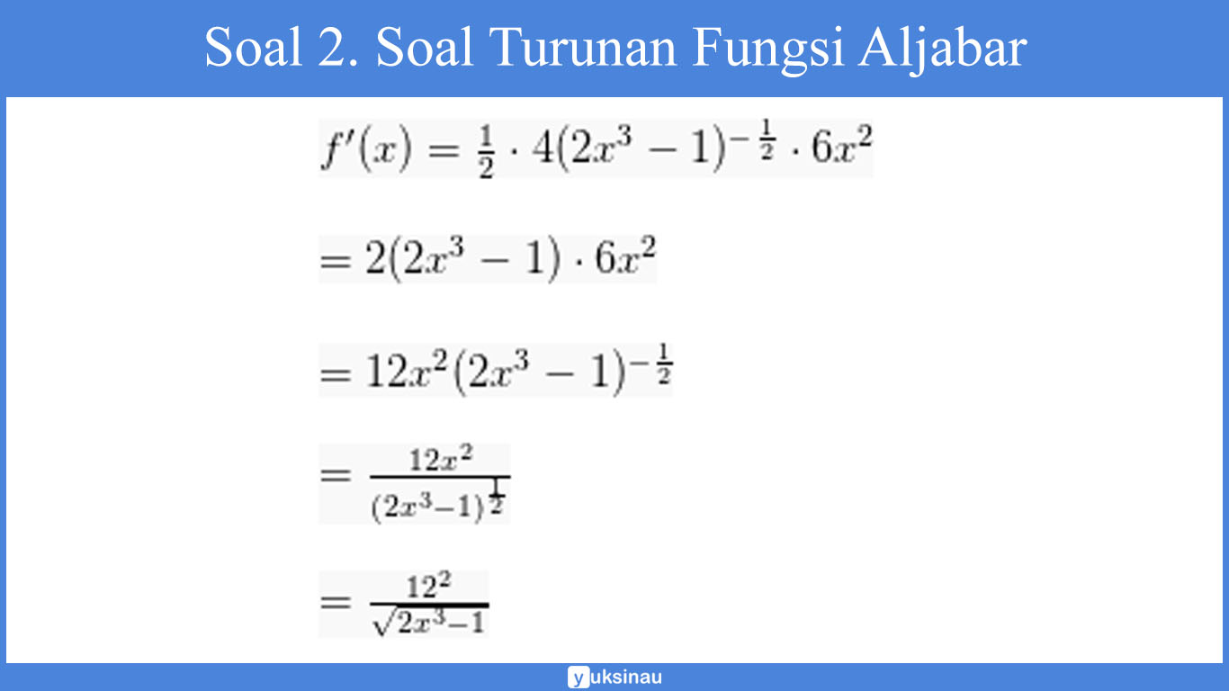 Detail Contoh Soal Fungsi Turunan Nomer 13