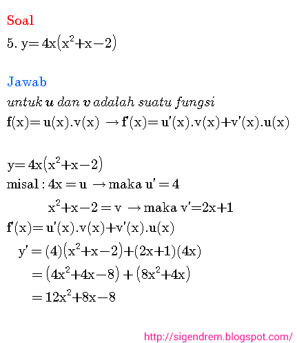 Detail Contoh Soal Fungsi Turunan Nomer 20