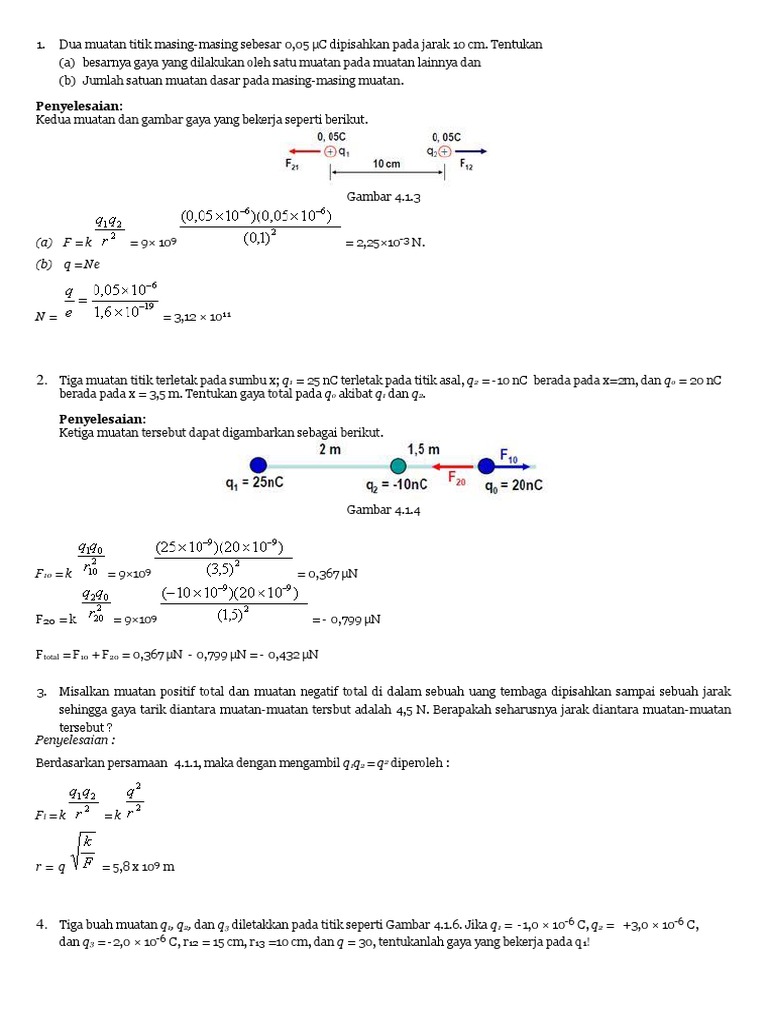 Detail Contoh Soal Gaya Coulomb Nomer 33