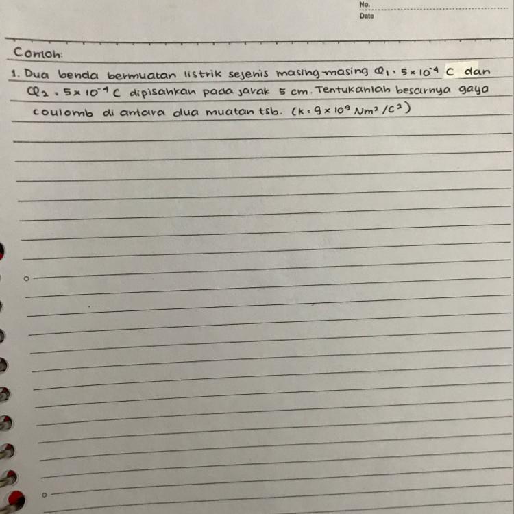 Detail Contoh Soal Gaya Coulomb Nomer 47