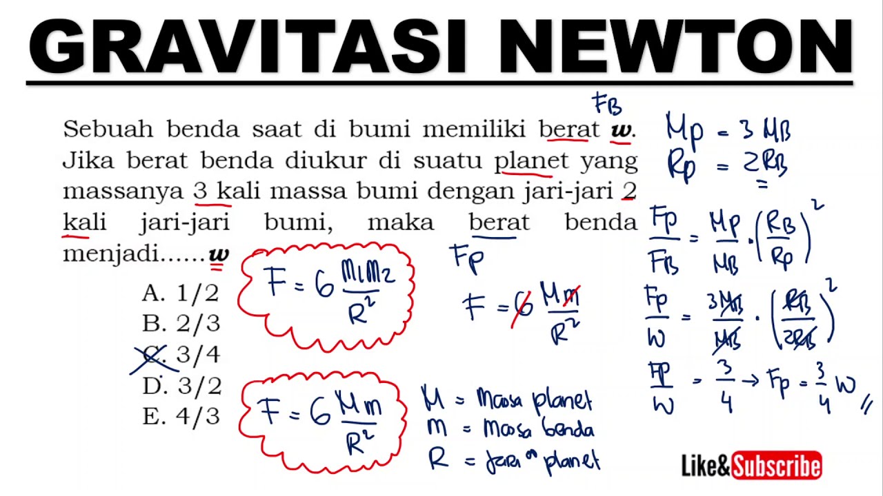 Detail Contoh Soal Gaya Gravitasi Newton Nomer 20