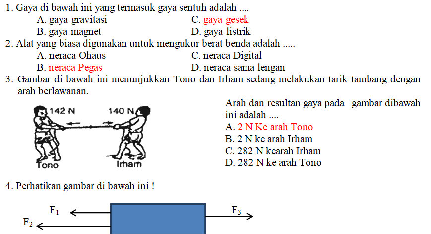 Detail Contoh Soal Gaya Kelas 8 Nomer 8