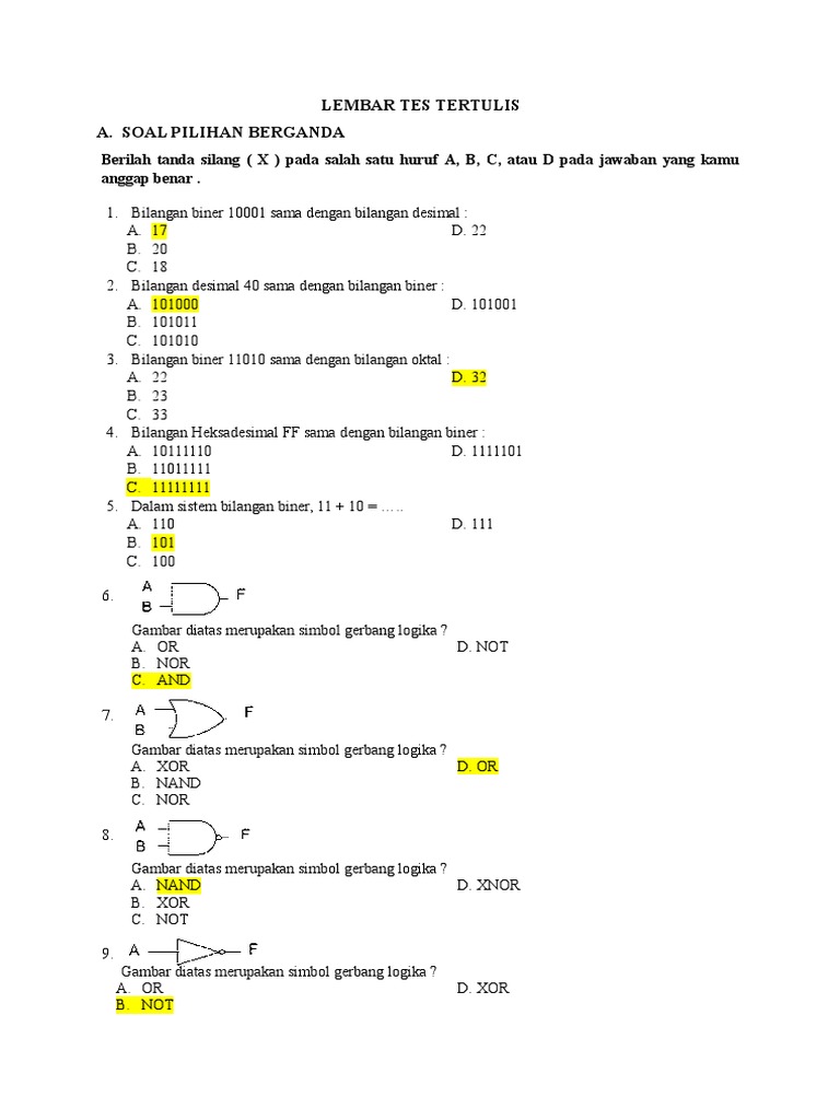 Detail Contoh Soal Gerbang Logika Dan Jawabannya Nomer 12