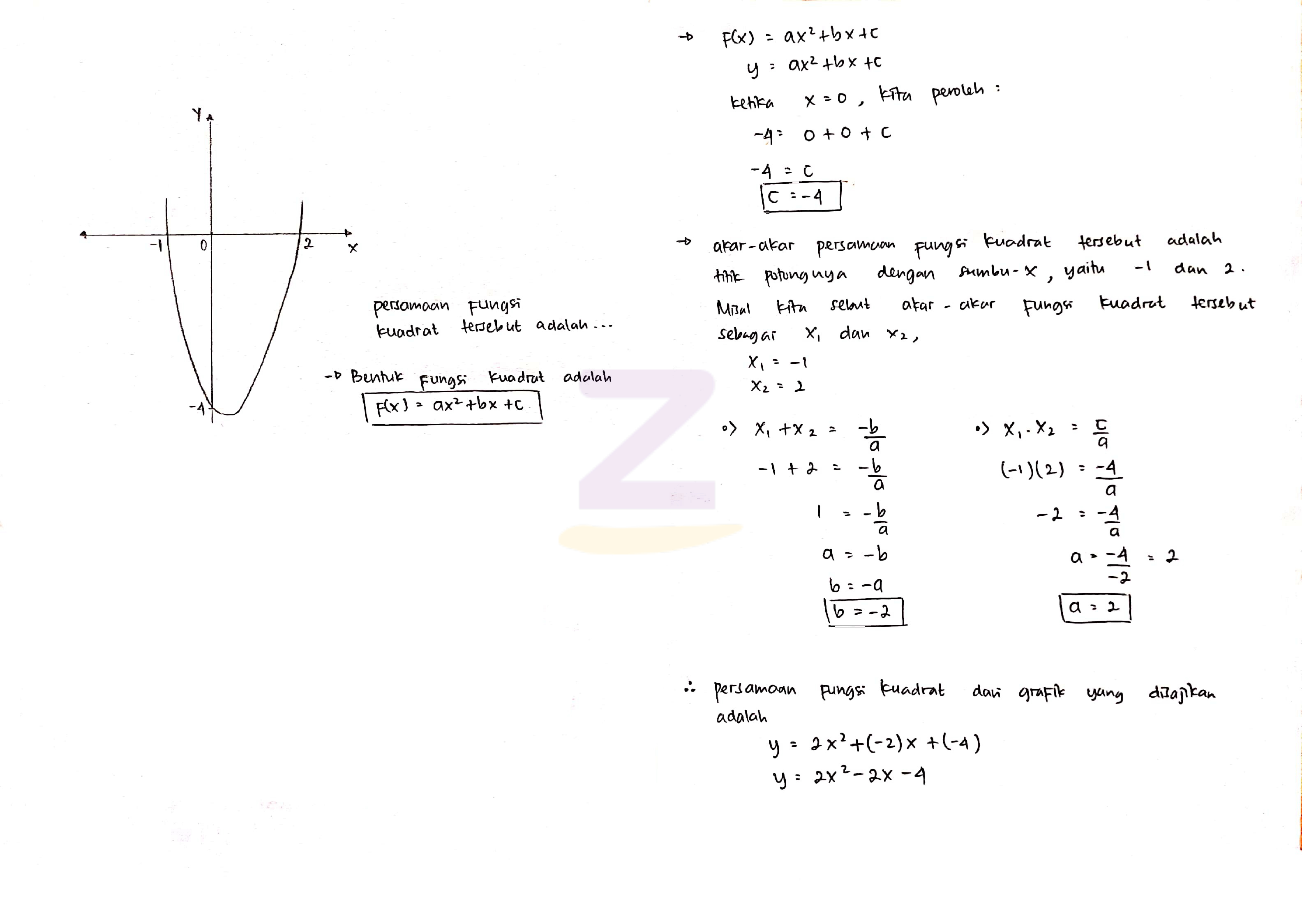 Detail Contoh Soal Grafik Fungsi Kuadrat Nomer 4