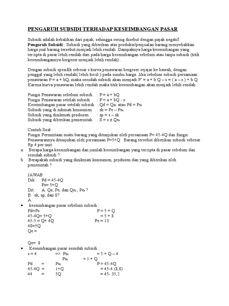 Detail Contoh Soal Harga Keseimbangan Nomer 34
