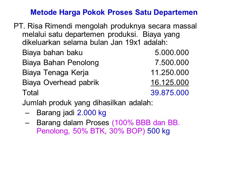 Detail Contoh Soal Harga Pokok Pesanan Nomer 19