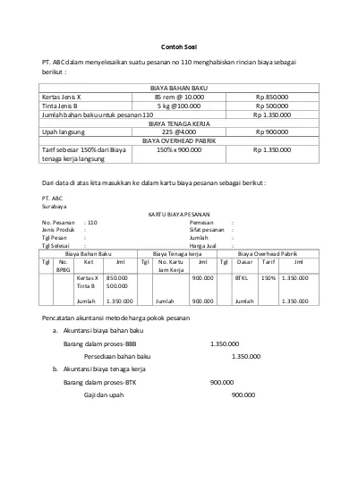 Detail Contoh Soal Harga Pokok Pesanan Nomer 40