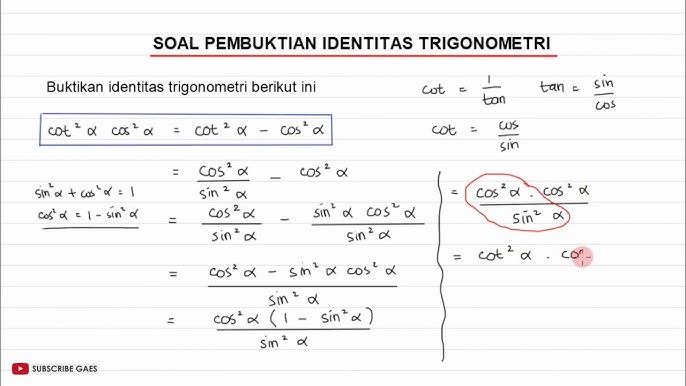 Detail Contoh Soal Identitas Trigonometri Nomer 9