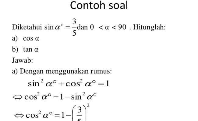 Detail Contoh Soal Identitas Trigonometri Nomer 7