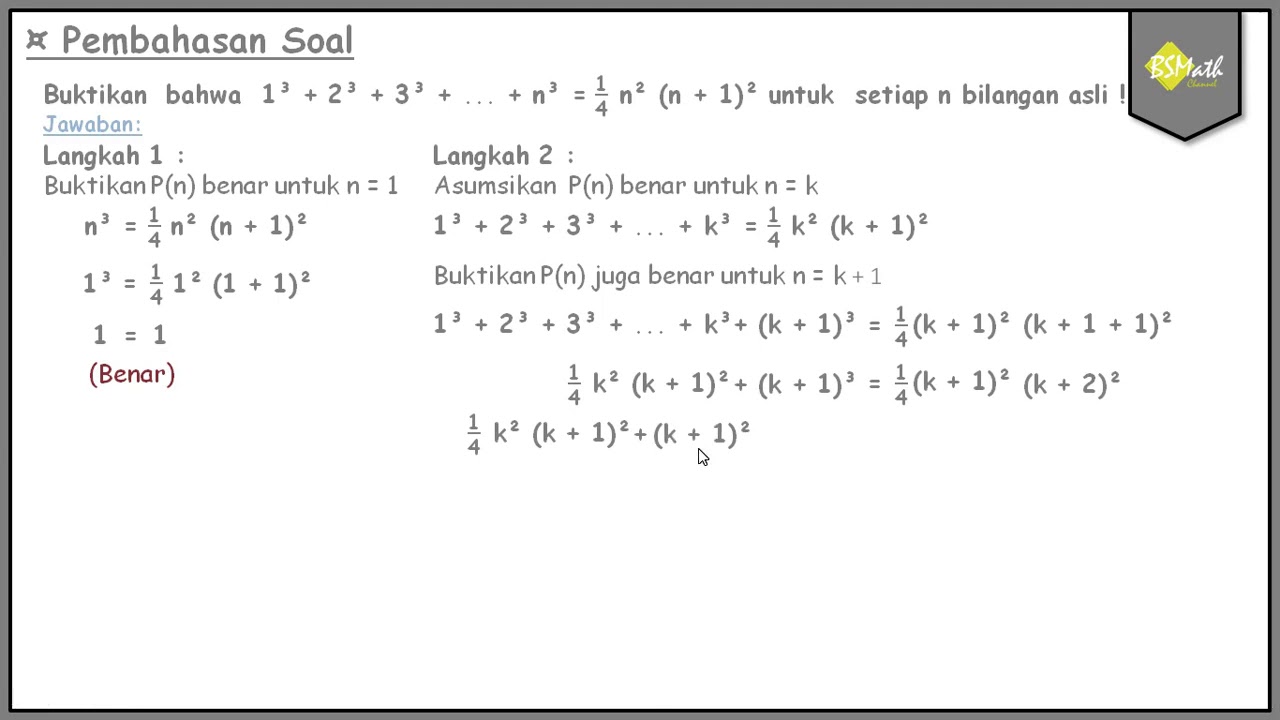 Detail Contoh Soal Induksi Matematika Sederhana Dan Pembahasannya Nomer 9