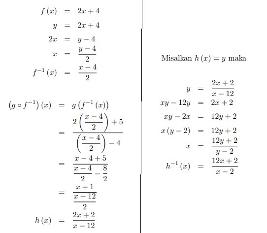 Detail Contoh Soal Invers Fungsi Nomer 4