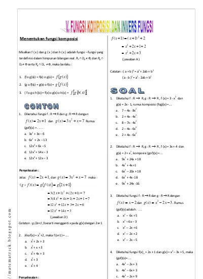 Detail Contoh Soal Invers Fungsi Nomer 46