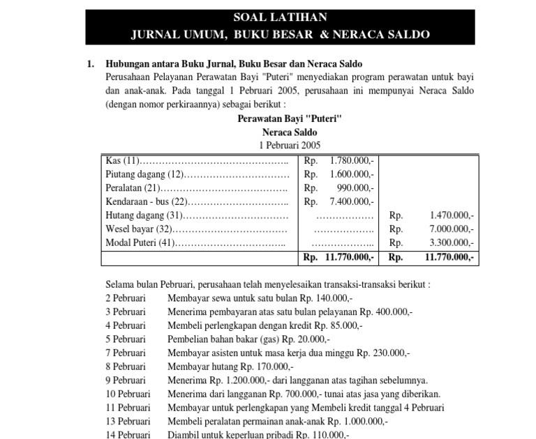 Detail Contoh Soal Jurnal Akuntansi Nomer 20