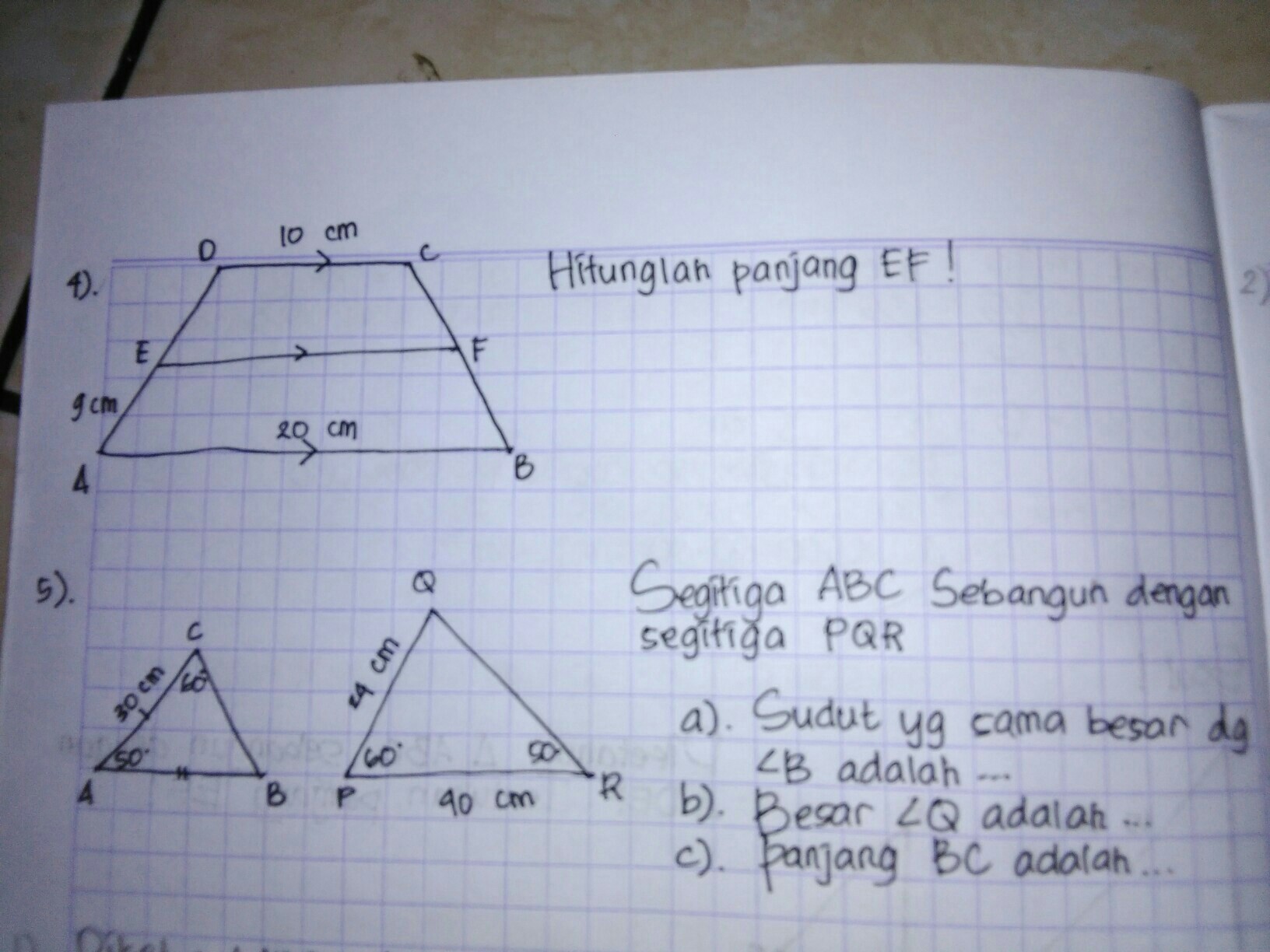 Detail Contoh Soal Kesebangunan Dan Kekongruenan Beserta Jawabannya Nomer 6