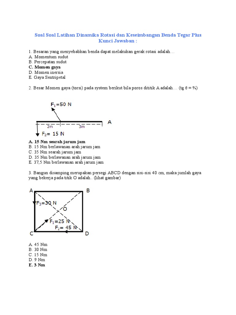 Detail Contoh Soal Kesetimbangan Benda Tegar Dan Jawabannya Nomer 30