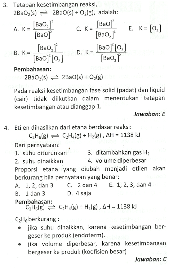 Detail Contoh Soal Kesetimbangan Kimia Dan Pembahasannya Nomer 20