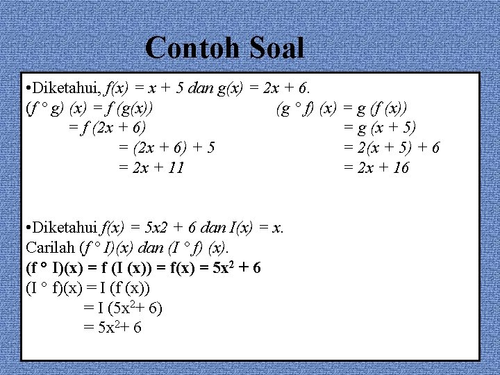 Detail Contoh Soal Komposisi Fungsi Nomer 10