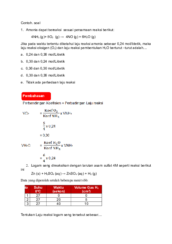 Detail Contoh Soal Laju Reaksi Beserta Jawabannya Nomer 19