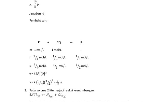 Detail Contoh Soal Laju Reaksi Beserta Jawabannya Nomer 34