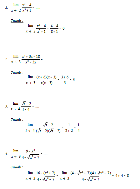 Detail Contoh Soal Limit Dan Pembahasannya Nomer 37