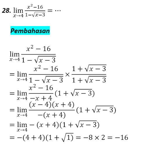 Detail Contoh Soal Limit Fungsi Pemfaktoran Nomer 38