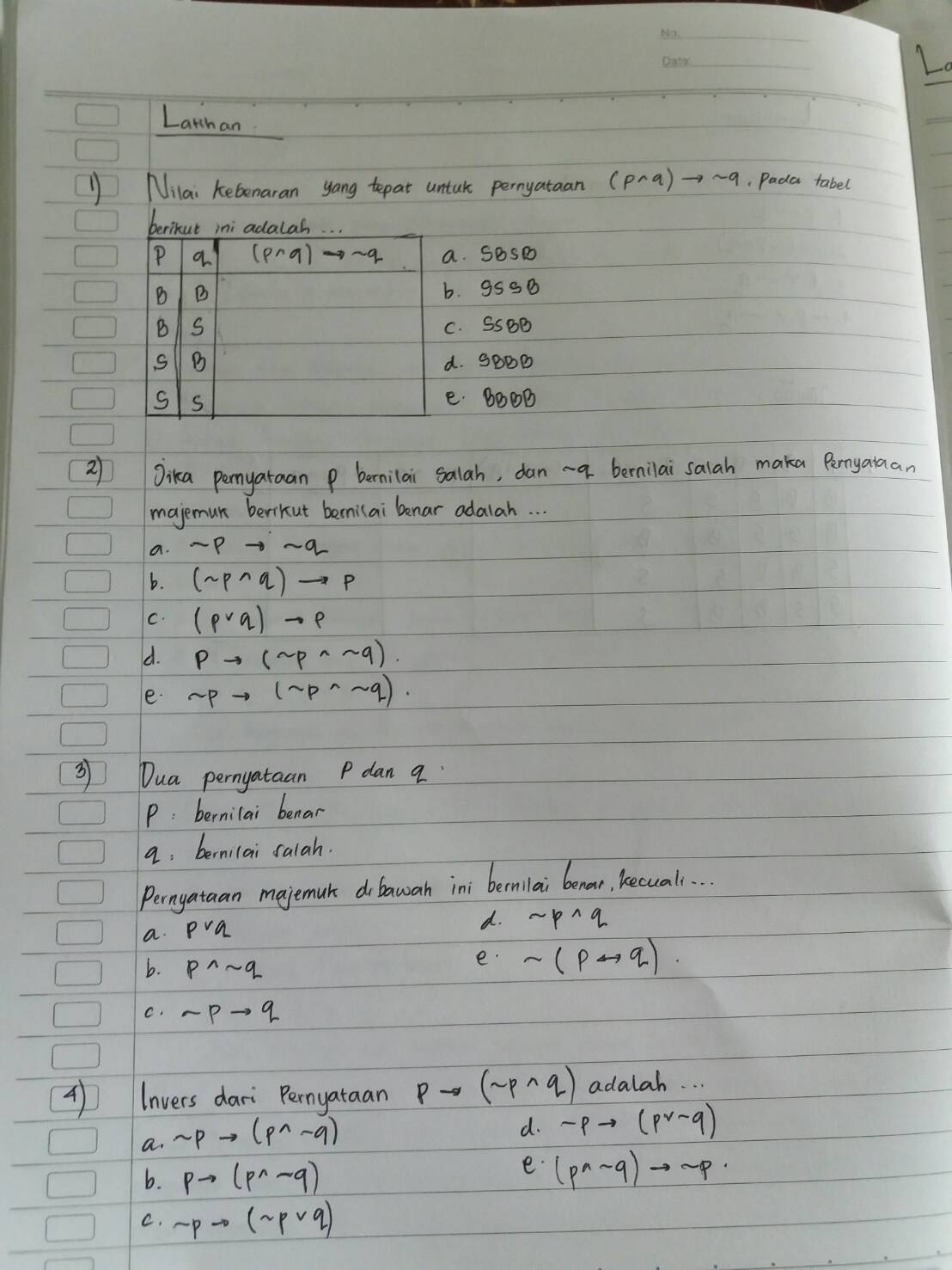 Detail Contoh Soal Logika Matematika Dan Jawabannya Kelas 11 Nomer 8