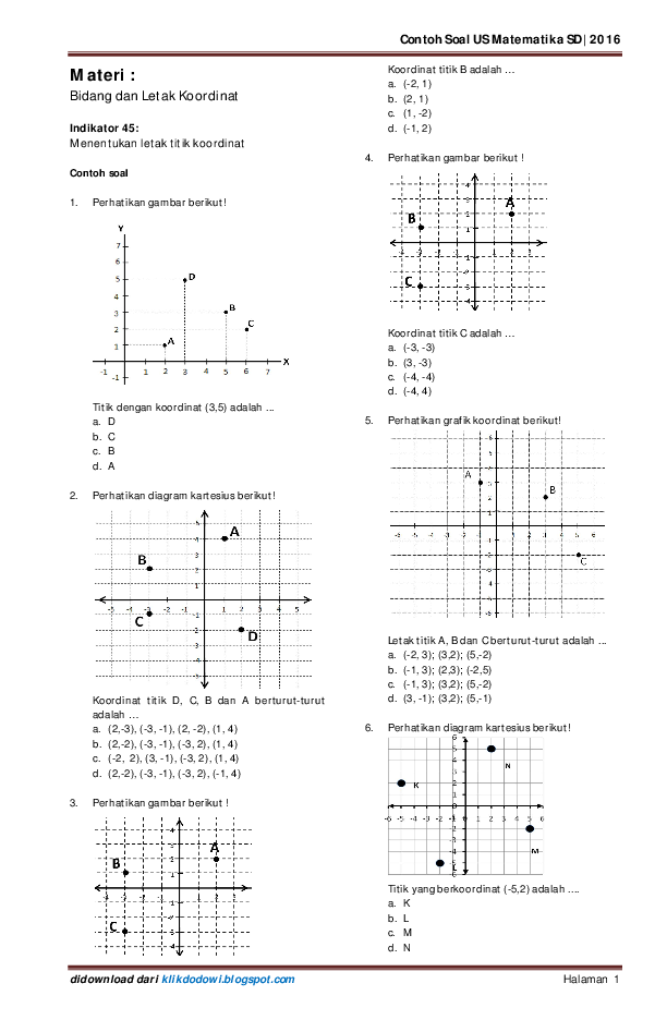 Detail Contoh Soal Matematika Titik Koordinat Nomer 35