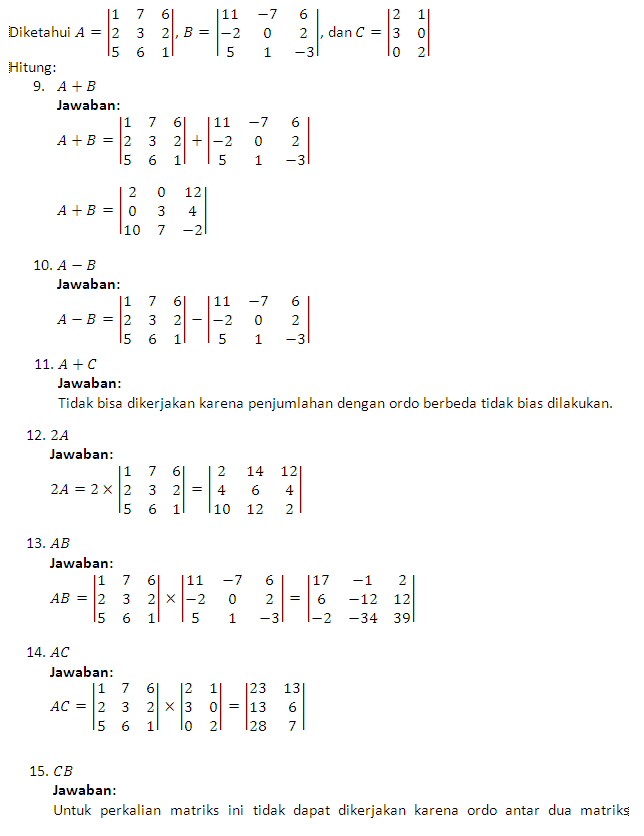 Detail Contoh Soal Matriks Dan Jawabannya Kelas 10 Nomer 32