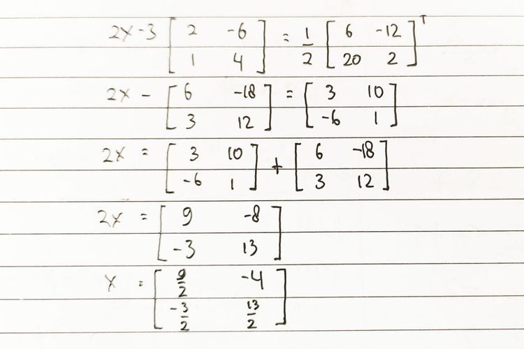 Detail Contoh Soal Matriks Dan Jawabannya Kelas 10 Nomer 48