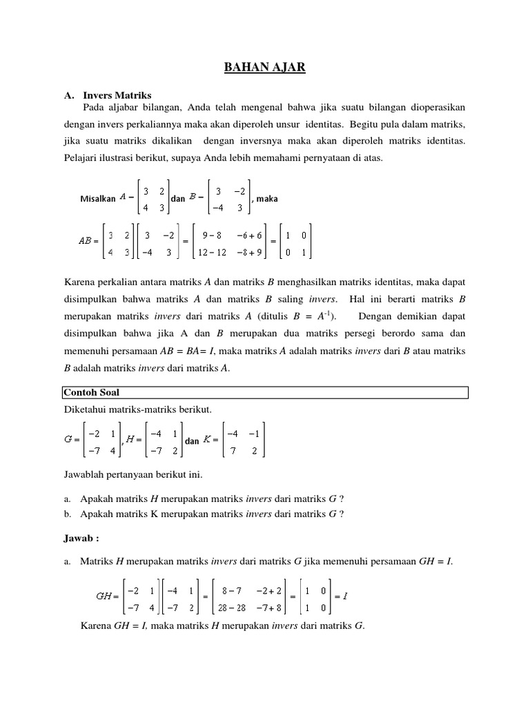 Detail Contoh Soal Matriks Identitas Nomer 57