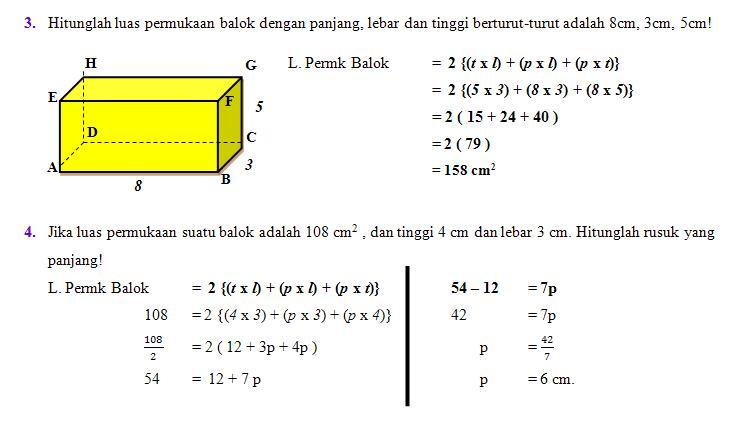 Detail Contoh Soal Mencari Tinggi Balok Nomer 24