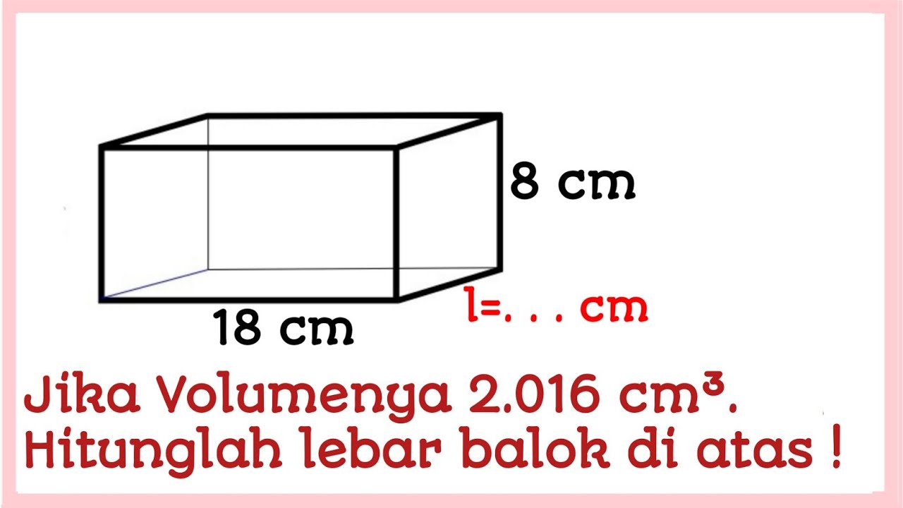 Detail Contoh Soal Mencari Tinggi Balok Nomer 29