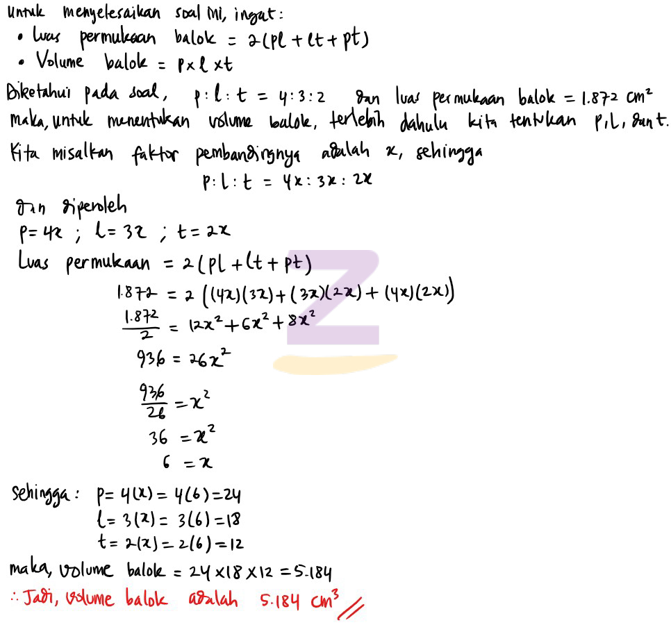 Detail Contoh Soal Mencari Tinggi Balok Nomer 52