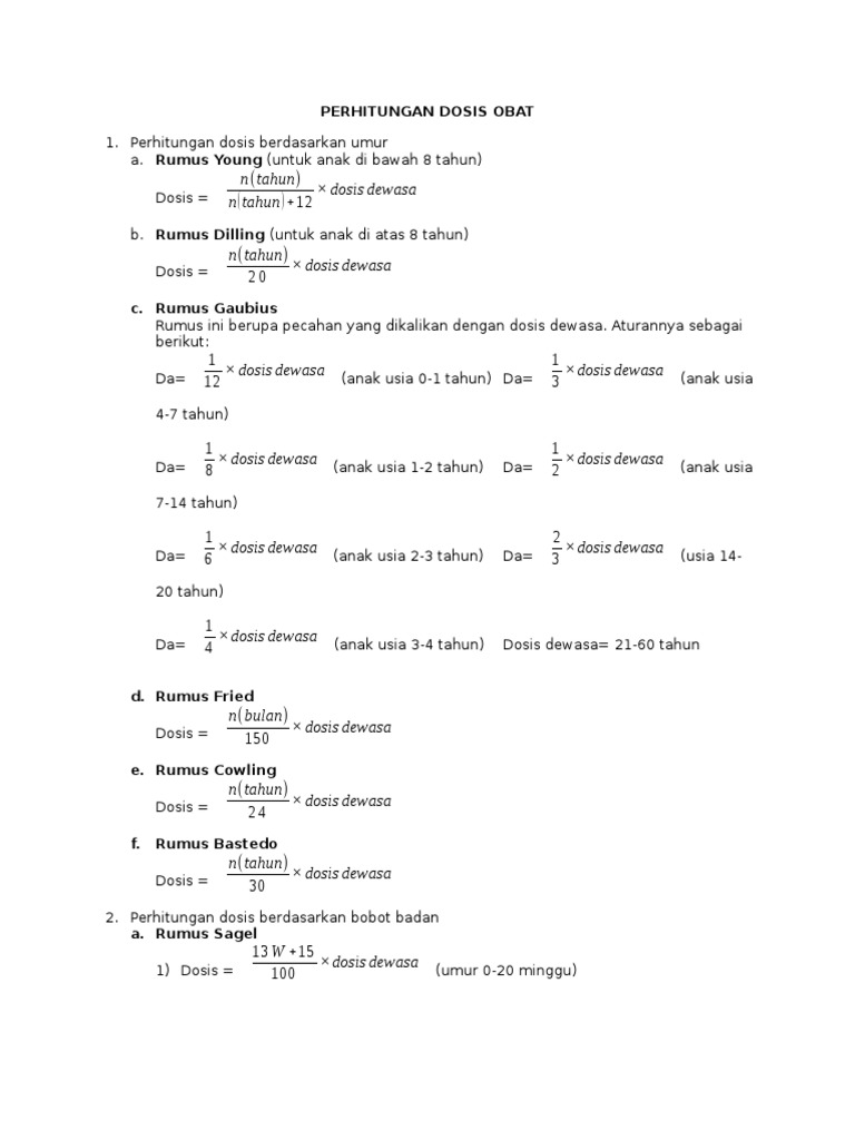 Detail Contoh Soal Menghitung Dosis Obat Nomer 22
