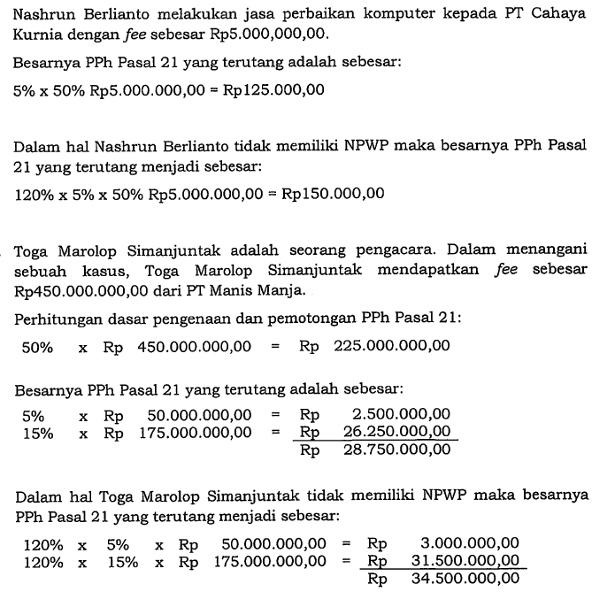 Detail Contoh Soal Menghitung Pajak Penghasilan Nomer 30