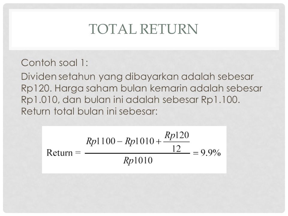 Detail Contoh Soal Menghitung Return Saham Nomer 4