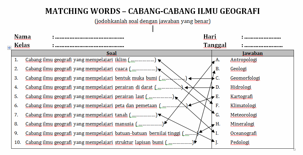 Detail Contoh Soal Menjodohkan Bahasa Indonesia Nomer 9