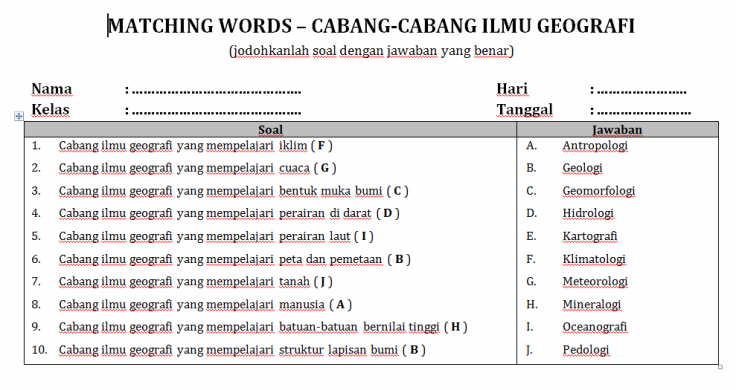 Detail Contoh Soal Menjodohkan Bahasa Indonesia Nomer 21