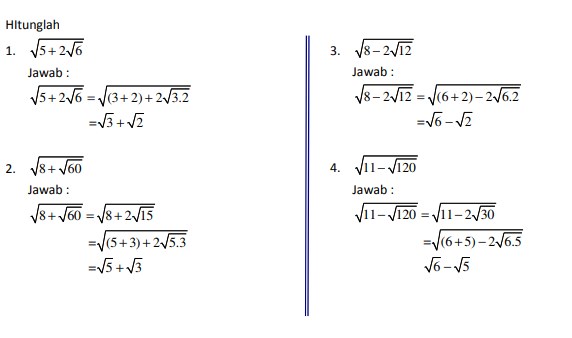 Detail Contoh Soal Menyederhanakan Bentuk Akar Nomer 11