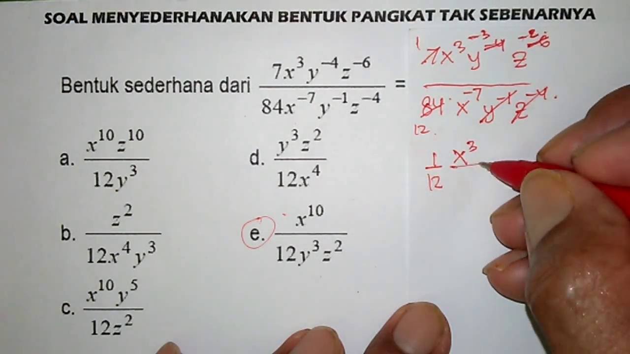 Contoh Soal Menyederhanakan Bentuk Pangkat - KibrisPDR