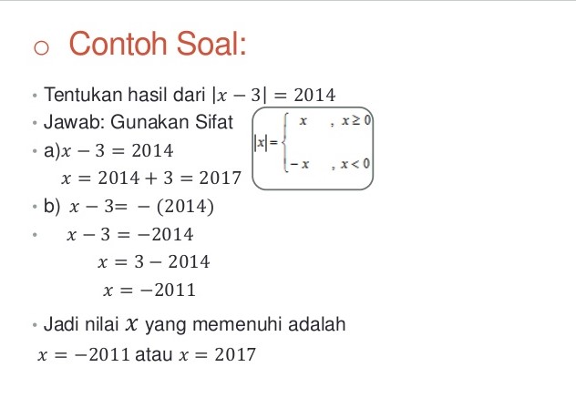 Contoh Soal Nilai Mutlak Dan Jawabannya - KibrisPDR