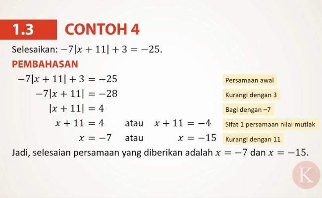 Detail Contoh Soal Nilai Mutlak Dan Jawabannya Nomer 4