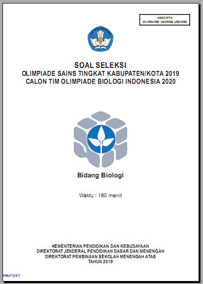 Contoh Soal Olimpiade Biologi Sma 2019 Dan Pembahasannya - KibrisPDR