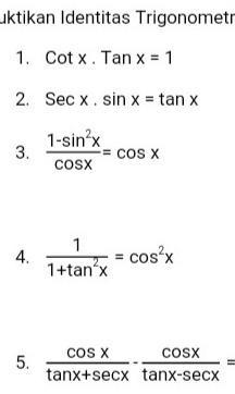 Detail Contoh Soal Pembuktian Identitas Trigonometri Nomer 36