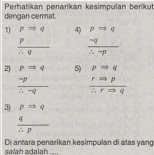 Detail Contoh Soal Penarikan Kesimpulan Logika Matematika Nomer 16