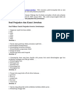 Detail Contoh Soal Penjaskes Kelas 10 Semester 2 Beserta Jawabannya Nomer 19