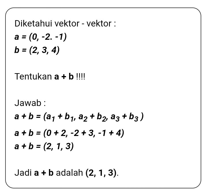 Detail Contoh Soal Penjumlahan Dan Pengurangan Vektor Nomer 8