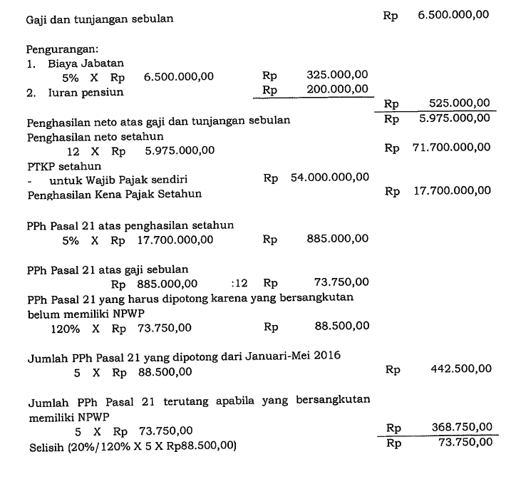 Detail Contoh Soal Perhitungan Pajak Penghasilan Nomer 10